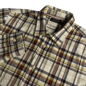 Scotch & Soda Large Long Sleeve Plaid Cotton Blend‎ Men's Casual Shirt Button